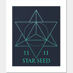 Starseed Tetrahedron Sacred Geometry 11:11 Posters and Art